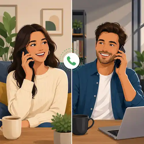 Ava y Leo hablando por teléfono