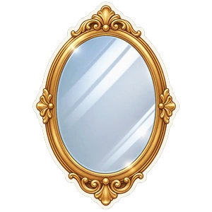Gold oval mirror