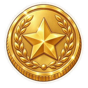 Gold round coin
