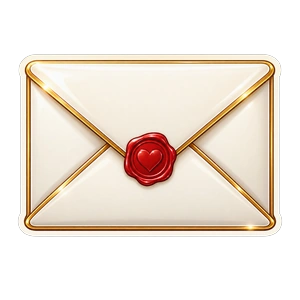 Cream rectangular envelope