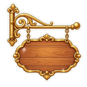 Brown rectangular sign
