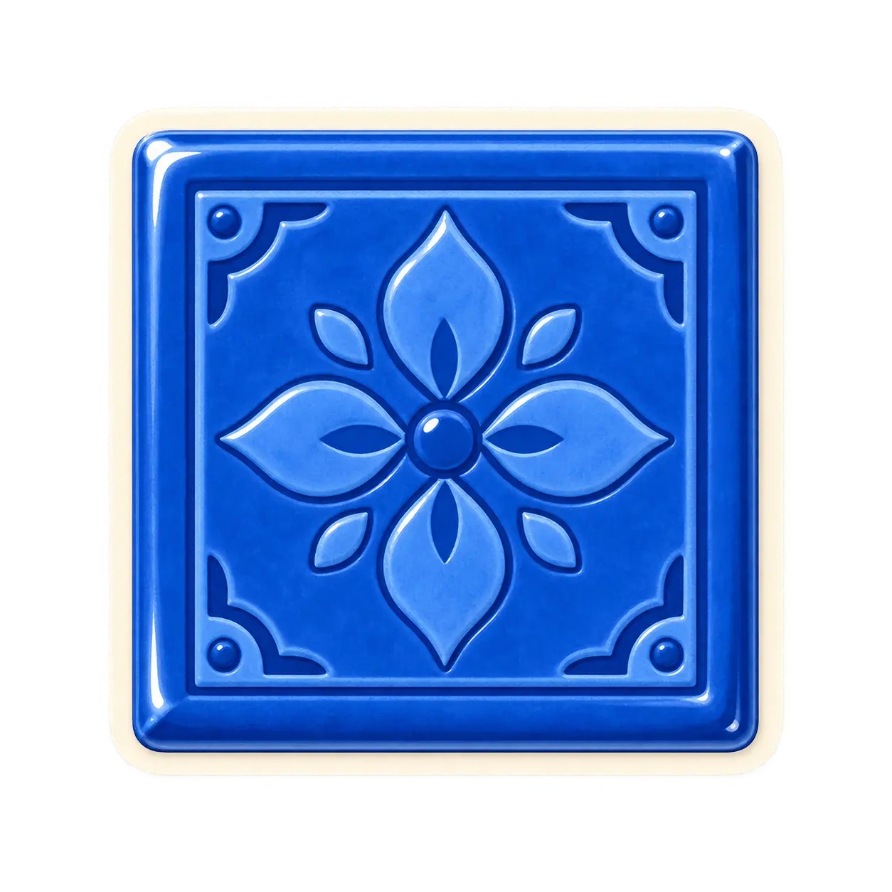 Blue square tile