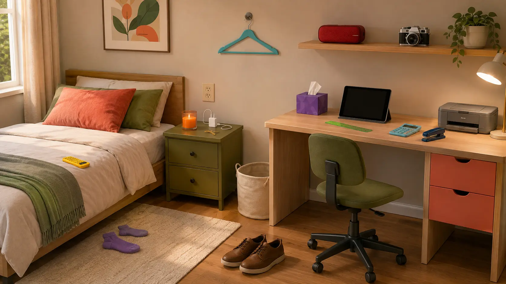 Bedroom study room for color practice