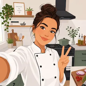 Olivia in her kitchen